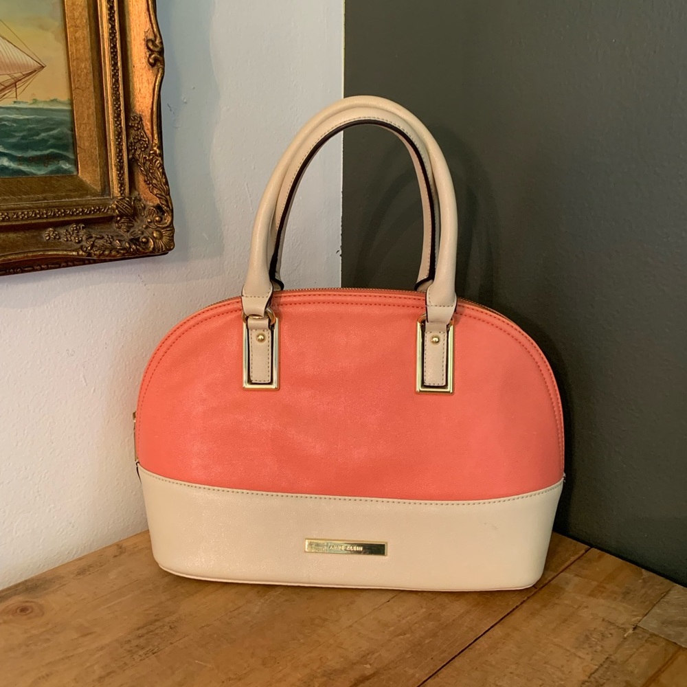 [ Anne Klein] Coral & Cream two toned colored handbag.